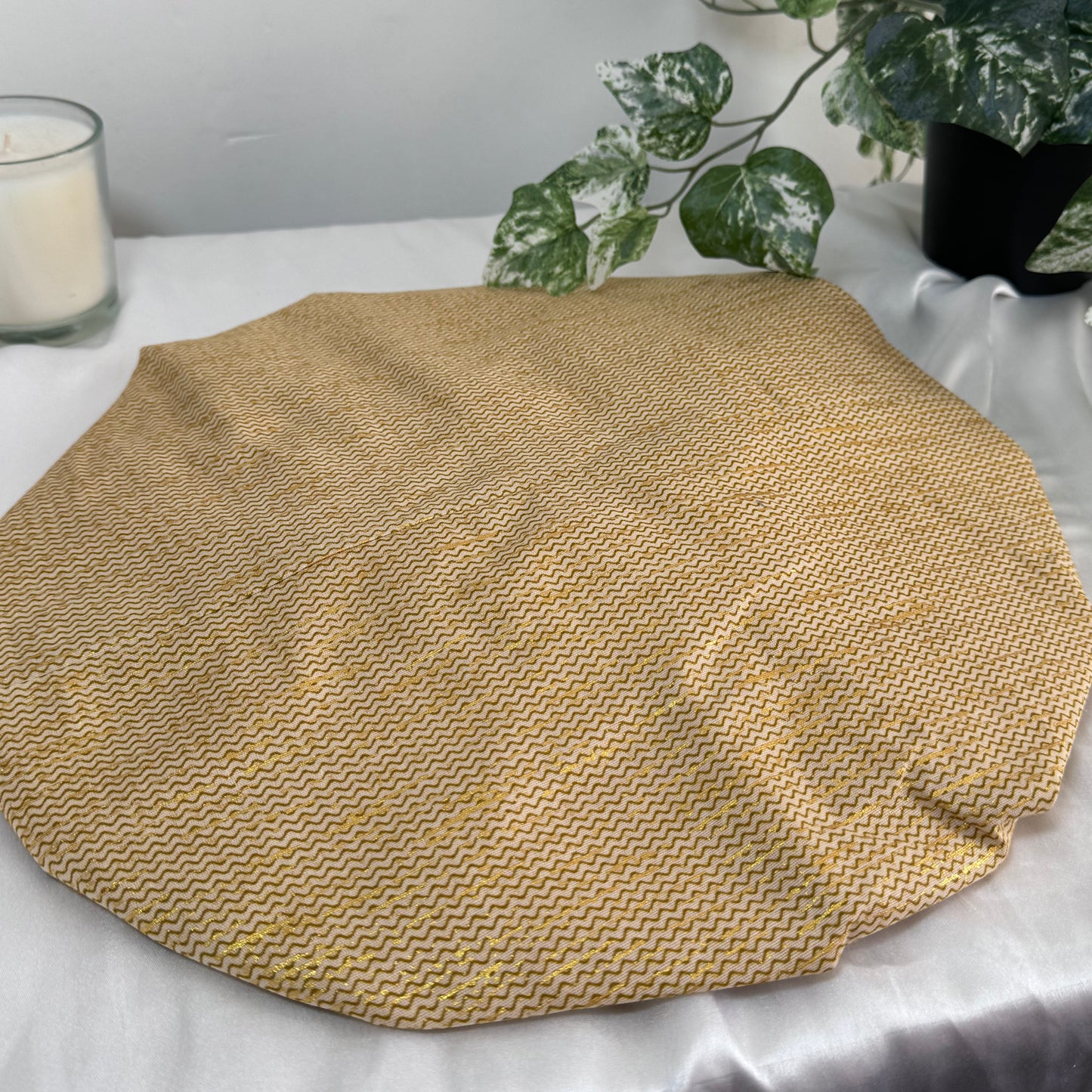 Gold Glitter Adult Adjustable Silk Bonnet