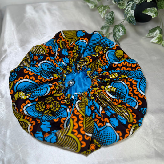 Blue Adjustable Silk Bonnet