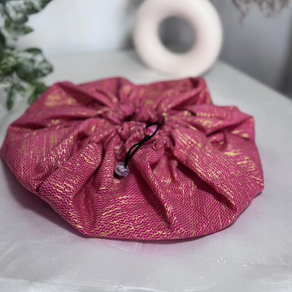 Pink Glitter Babies Child Satin Silk Bonnet